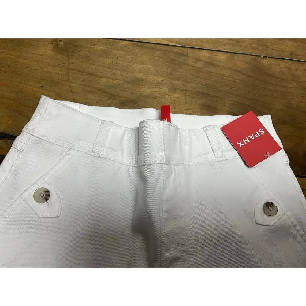 SPANX Stretch Twill Cropped Wide Leg Pant Bright White Size XS NWT